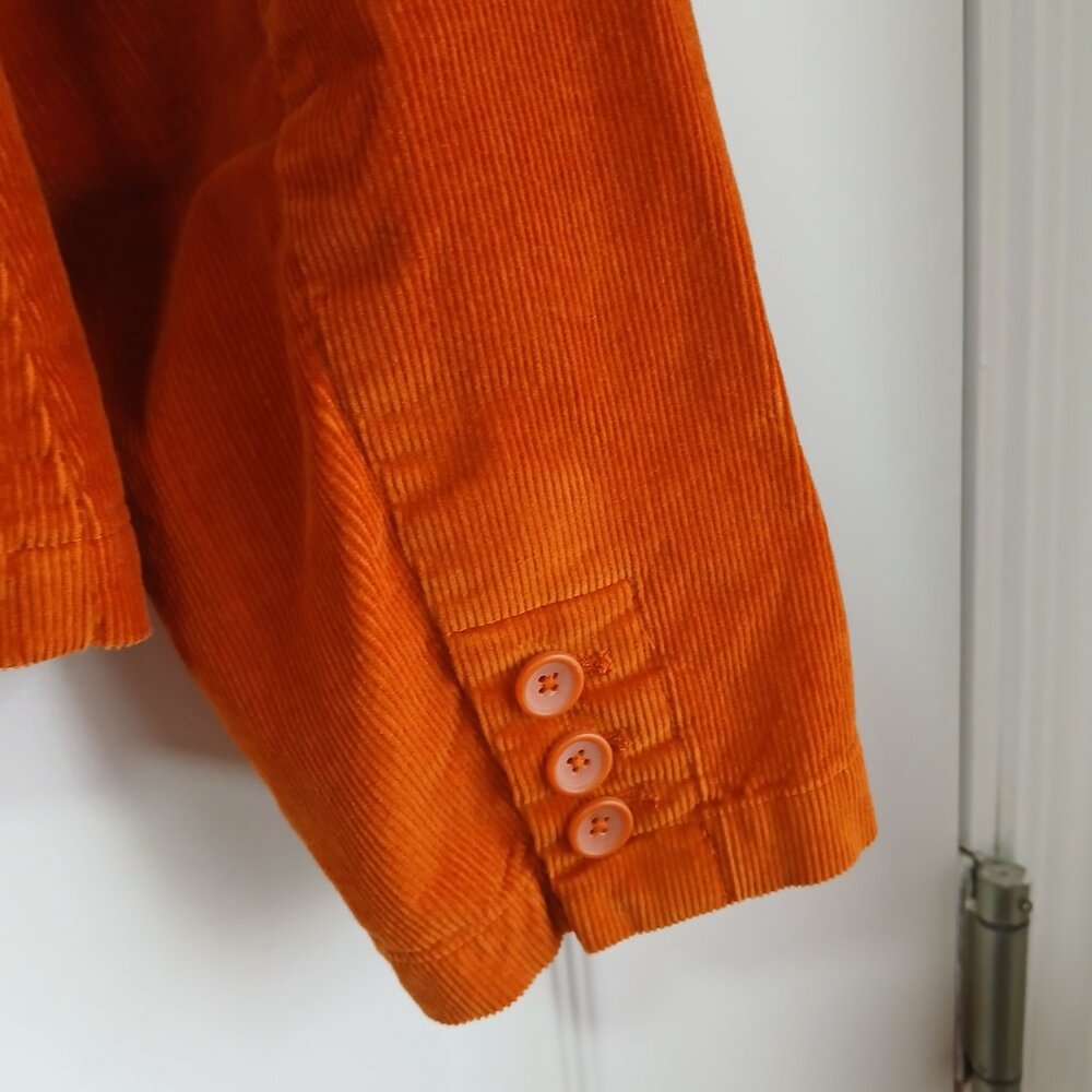 Tangerine Orange Corduroy Jacket by Talbots Size 12 - Picture 6 of 9